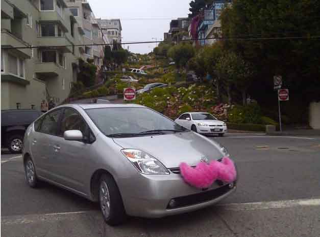 Lyft moustache car in San Francisco