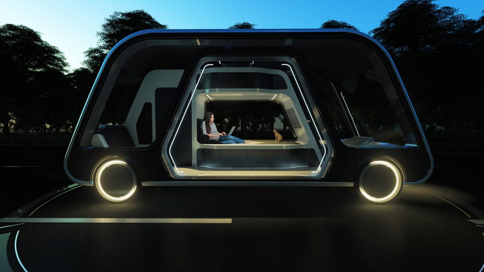 Autonomous Travel Suite é quarto de hotel sobre rodas