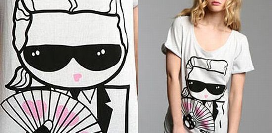 Truly Madly Deeply Karl Roll Cuff Tee da Urban Outfitters