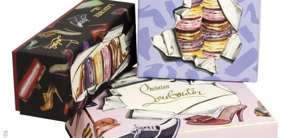 Doce + sapato em loja de grife