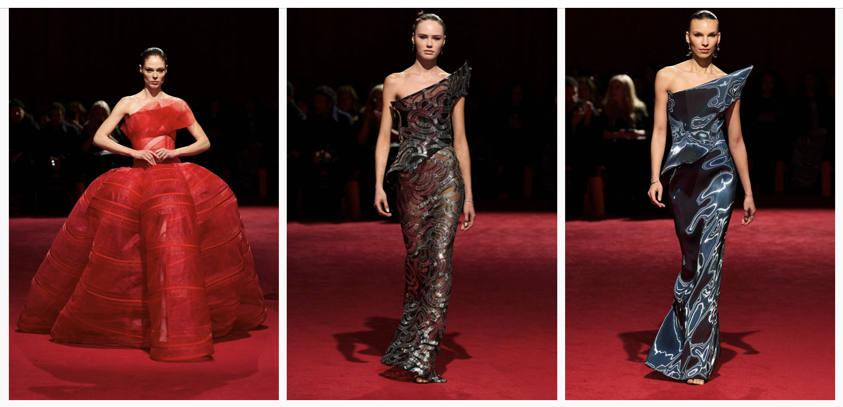 Christian Siriano evoca o futurismo e o poder do vermelho